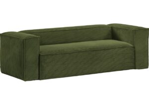 Kave Home Zelená manšestrová pohovka Blok 210 cm