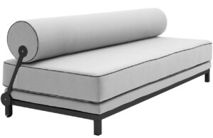 Světle šedá čalouněná dvoumístná rozkládací pohovka Softline Sleep 204 cm