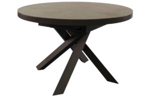 Kave Home Tmavě hnědý porcelánový rozkládací jídelní stůl Vashti 120  - 160 cm