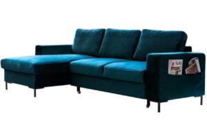 Miuform Sametová rozkládací pohovka Lofty Lilly 236 cm