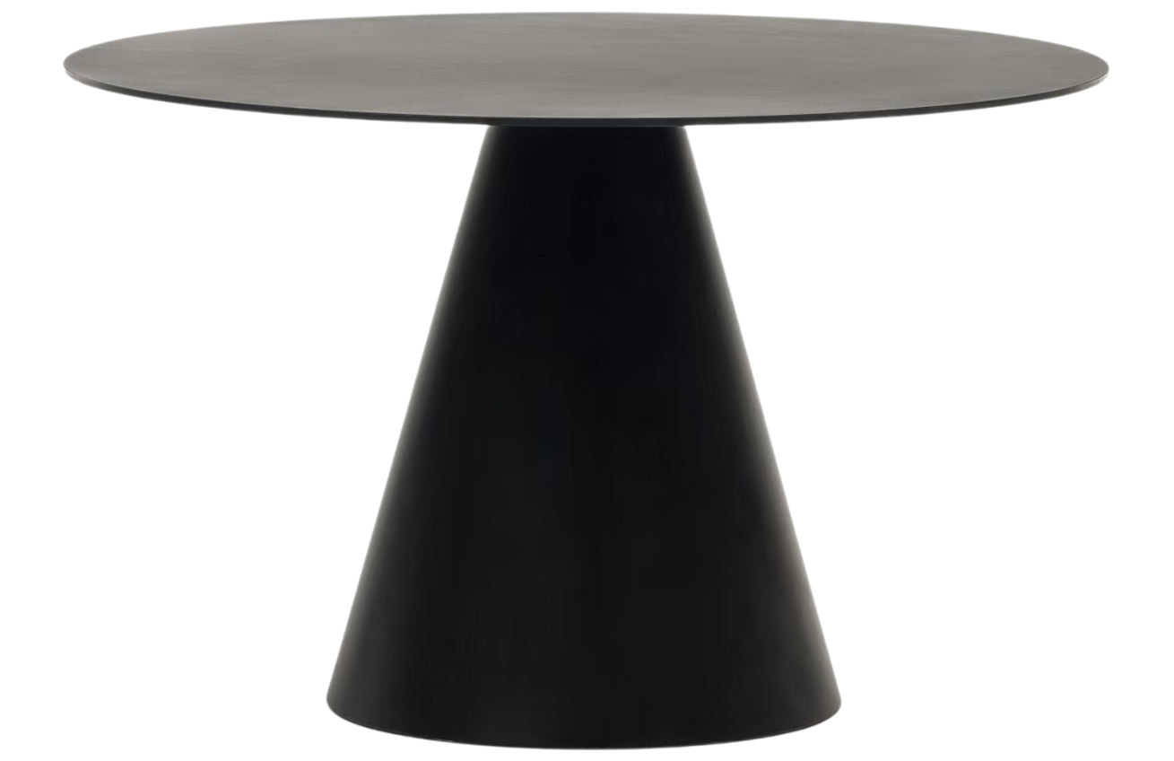 Kave Home Matně černý skleněný kulatý jídelní stůl Wilshire 120 cm