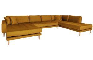 Nordic Living Sametová rohová pohovka Limo 370 cm