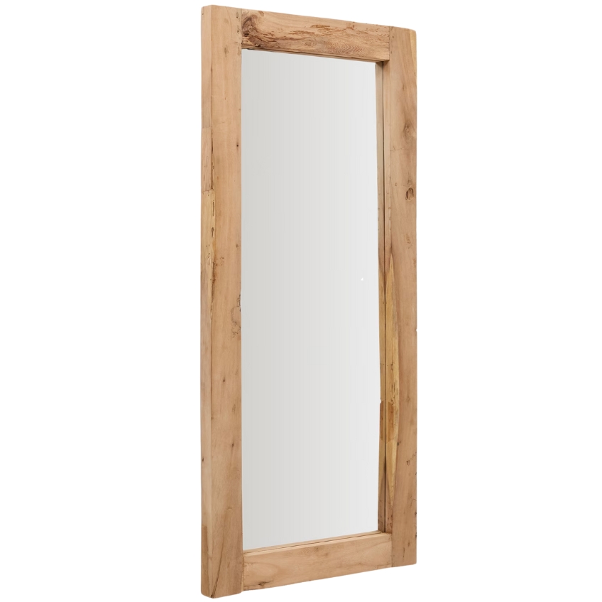 Kave Home Dřevěné závěsné zrcadlo Maden 180 x 80 cm