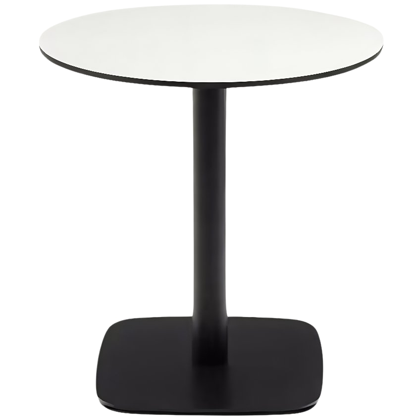 Kave Home Bílý bistro stolek Dina 68 cm s černou podnoží