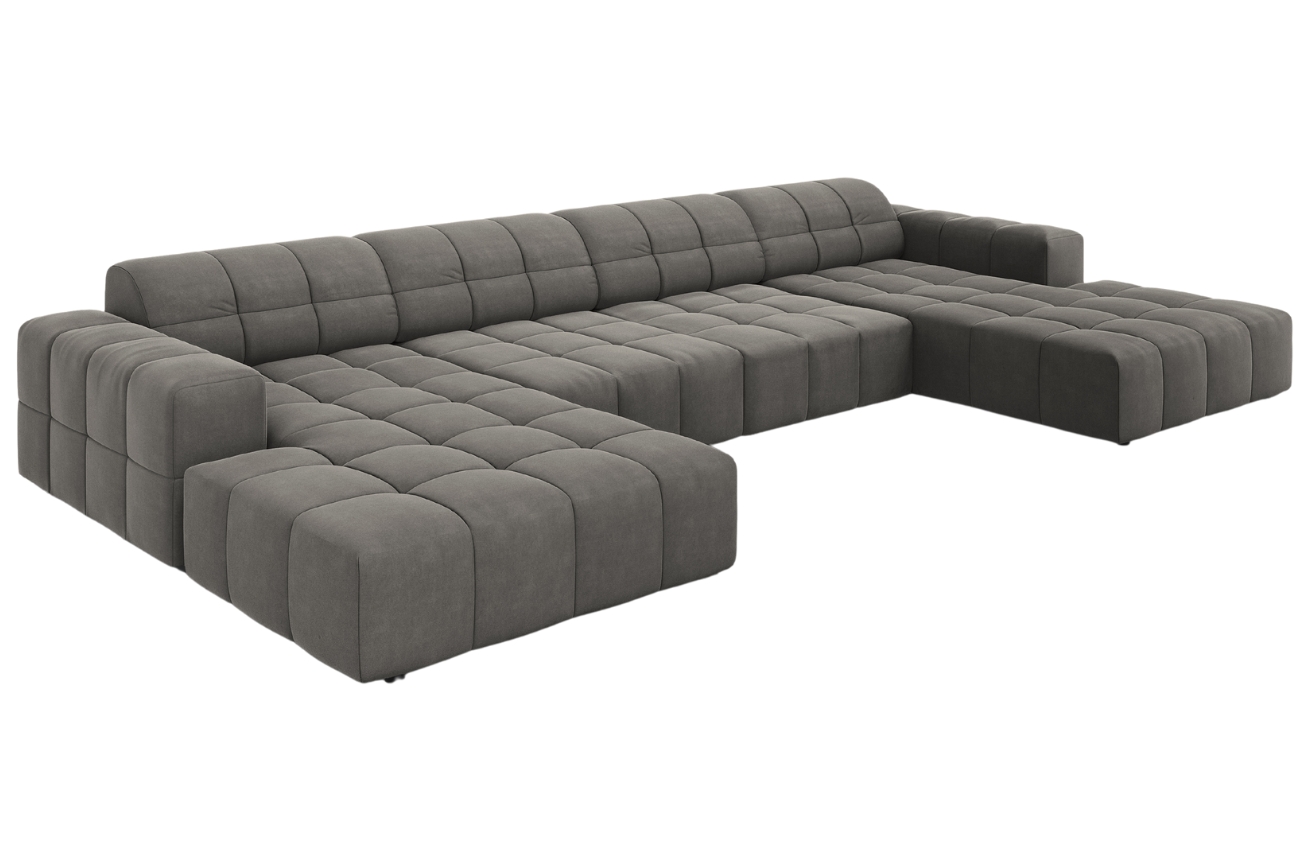Cosmopolitan Design Sametová rohová pohovka Chicago 364 cm