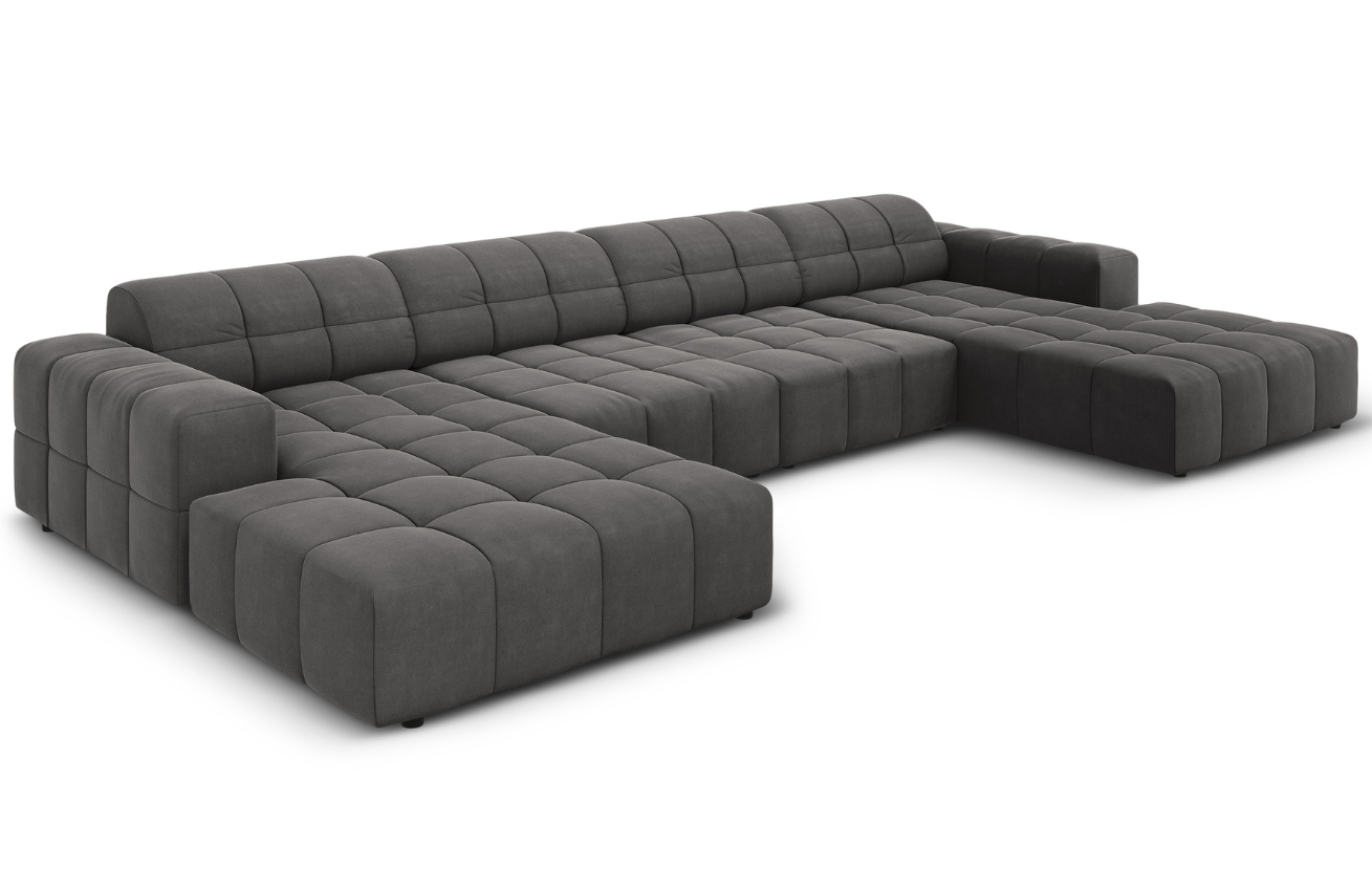 Cosmopolitan Design Sametová rohová pohovka Chicago 364 cm