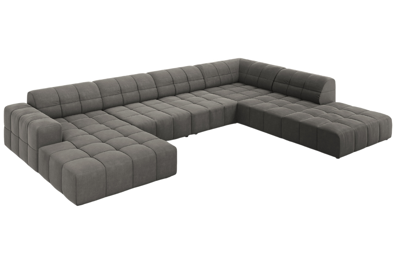 Cosmopolitan Design Sametová rohová pohovka Chicago 364 cm