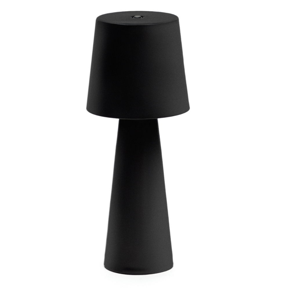 Kave Home Černá kovová zahradní stolní LED lampa Arenys S