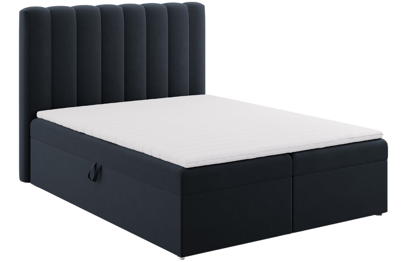 Micadoni Sametová boxspring postel Kelp 160 x 200 cm