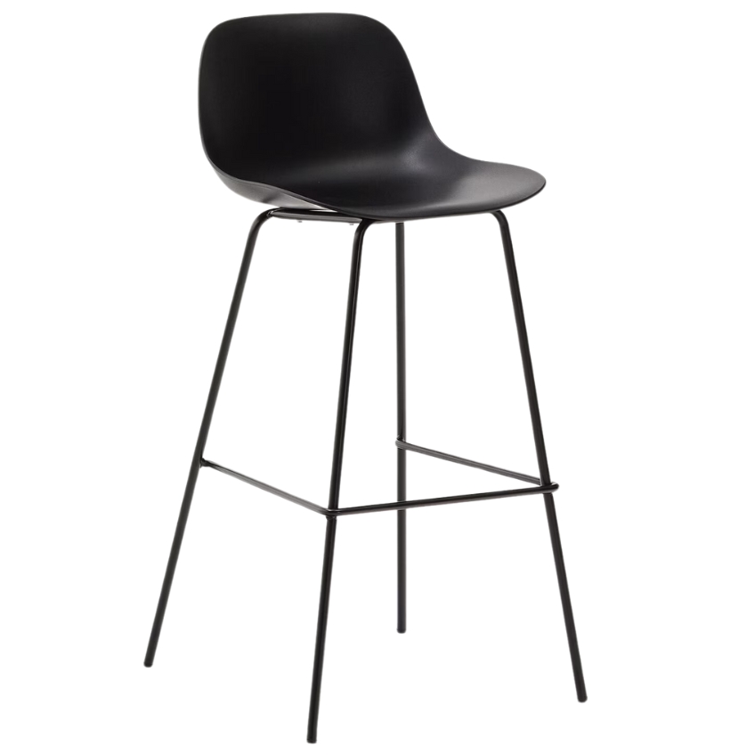 Kave Home Černá plastová barová židle Altea 75 cm