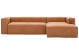 Kave Home Kožená rohová pohovka Blok 300 cm