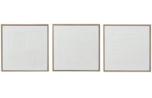 Set tří bílých abstraktních obrazů J-line Dully 60 x 60 cm