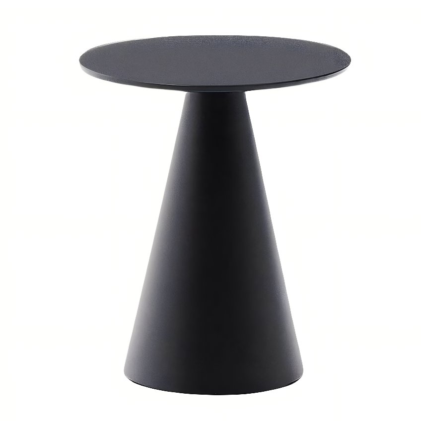 Kave Home Matně černý skleněný kulatý odkládací stolek Wilshire 35 cm