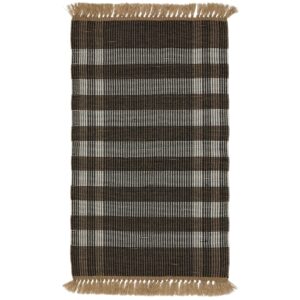 Černo-hnědý zahradní koberec Kave Home Barani 60 x 90 cm