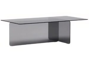 Šedý skleněný konferenční stolek Kave Home Zaren 120 x 60 cm