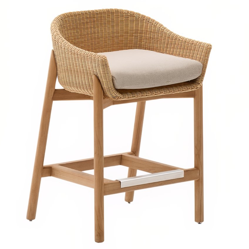 Kave Home Zahradní barová židle z umělého ratanu Galea 65 cm