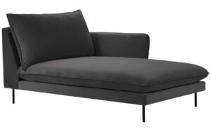 Cosmopolitan Design Šedá sametová lenoška Vienna 170 cm