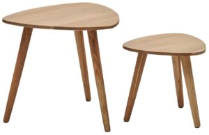 Kave Home Set dvou dřevěných odkládacích stolků Duvani