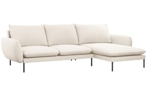 Cosmopolitan Design Béžová bouclé rohová pohovka Vienna 255 cm