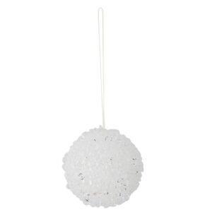 Bloomingville Bílá plastová vánoční ozdoba Nicolet 6 cm