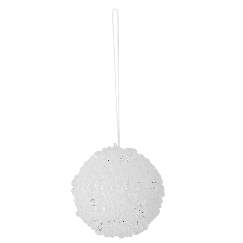 Bloomingville Bílá plastová vánoční ozdoba Nicolet 6 cm