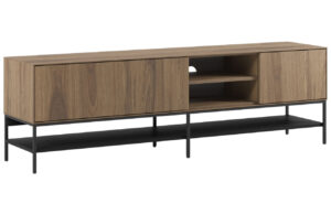 Marckeric Hnědo-černý TV stolek Amira 180 x 35 cm s dubovým dekorem