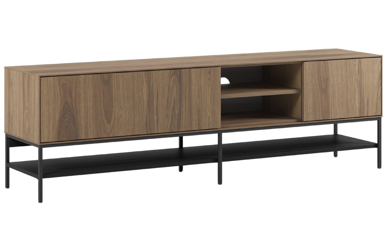 Marckeric Hnědo-černý TV stolek Amira 180 x 35 cm s dubovým dekorem