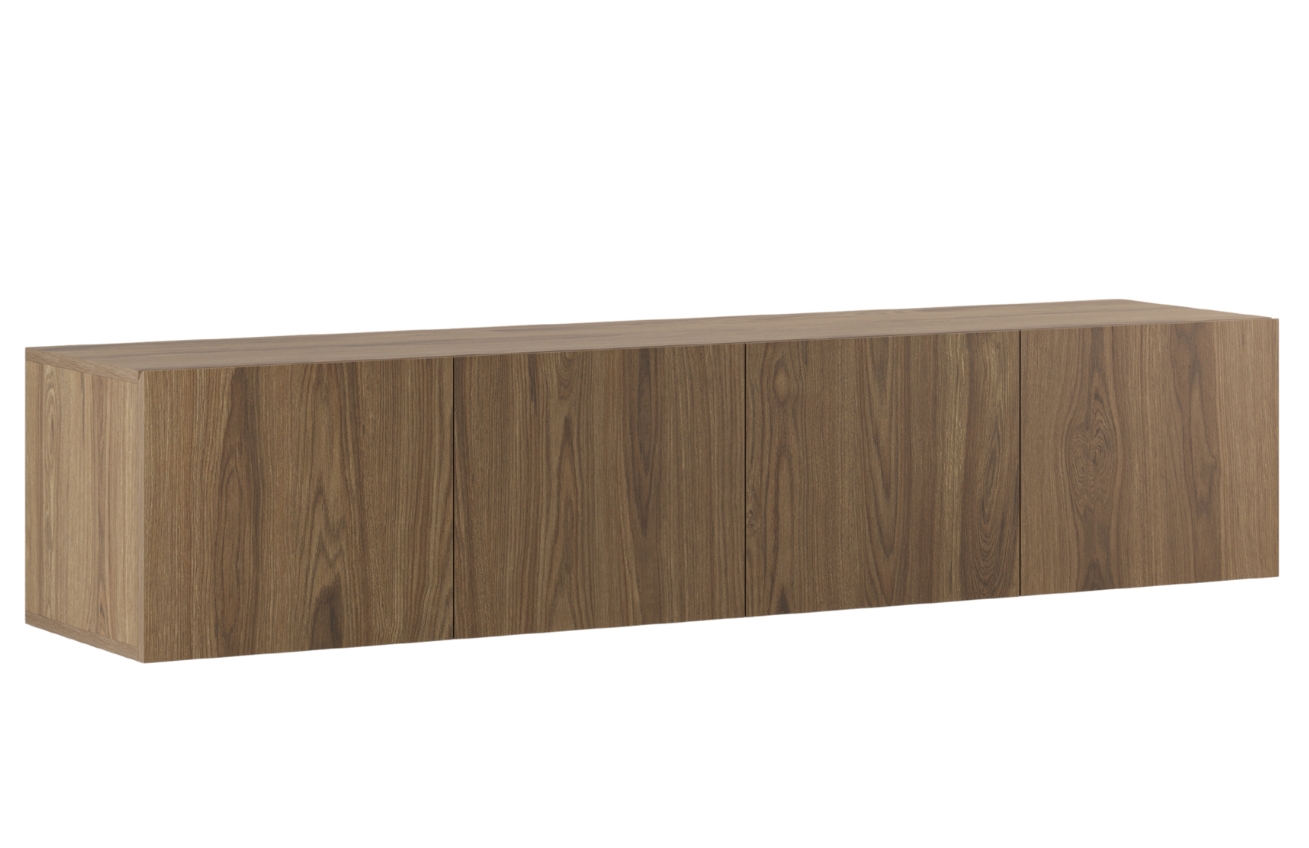 Marckeric Hnědý TV stolek Daroca 180 x 35 cm s dubovým dekorem