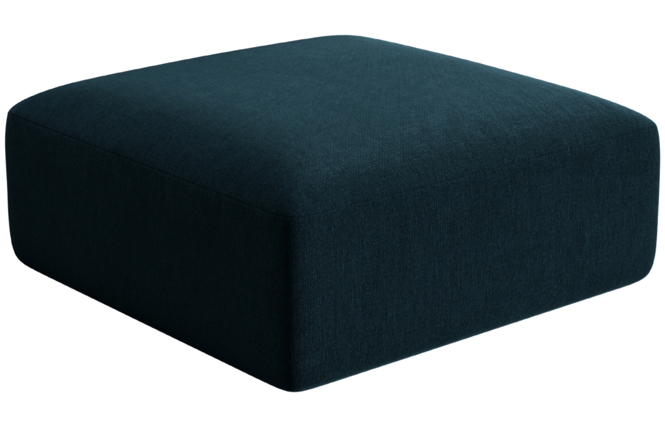 Cosmopolitan Design Petrolejově modrá sametová podnožka Campi 90 x 90 cm