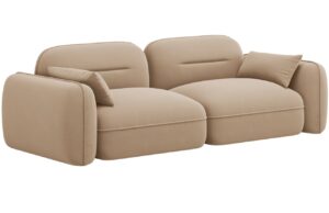 Cosmopolitan Design Pískově hnědá sametová trojmístná pohovka Sydney 230 cm