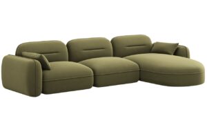 Cosmopolitan Design Zelená sametová rohová pohovka Sydney 320 cm