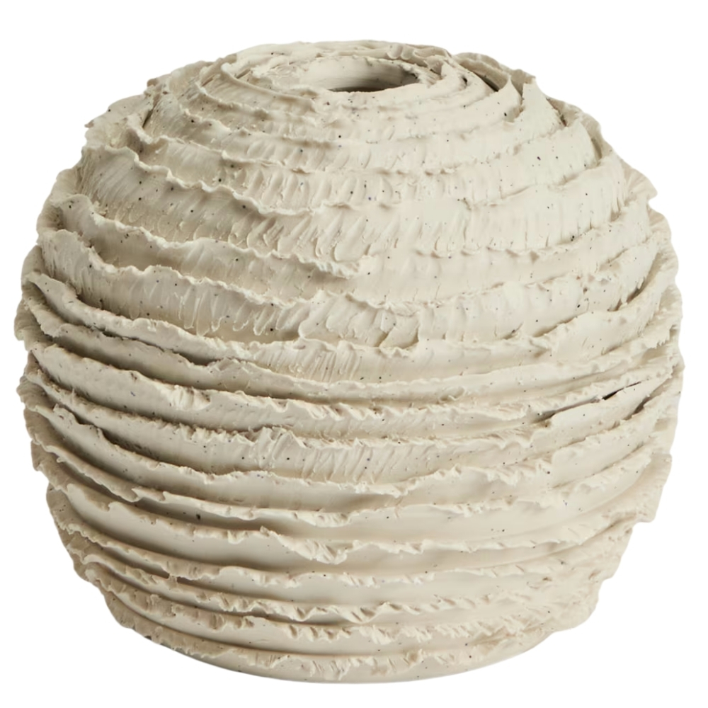 Kave Home Béžová keramická váza Evania 21 cm