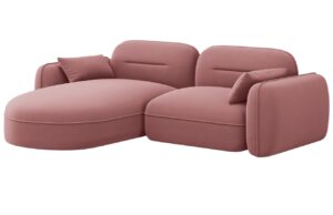 Cosmopolitan Design Růžová sametová rohová pohovka Sydney 230 cm