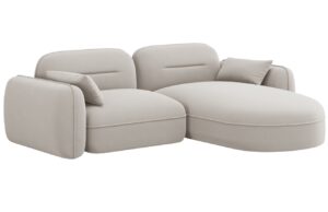 Cosmopolitan Design Světle béžová sametová rohová pohovka Sydney 230 cm