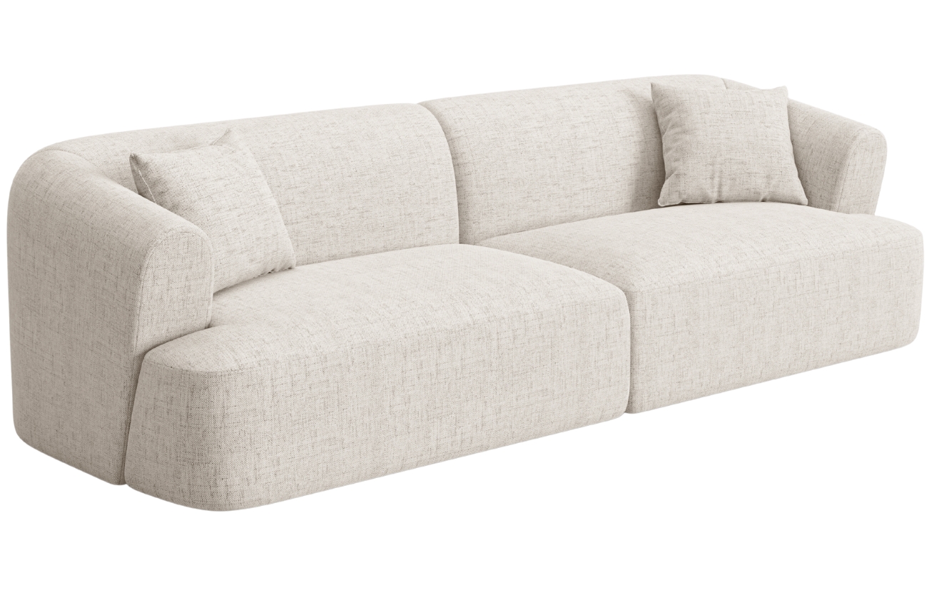 Cosmopolitan Design Světle béžová čalouněná čtyřmístná pohovka Campi 255 cm
