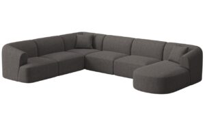 Cosmopolitan Design Šedá čalouněná rohová pohovka Campi 330 cm