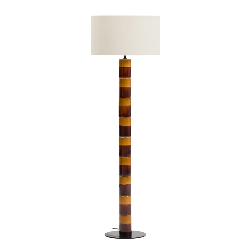 Kave Home Žluto-hnědá keramická stojací lampa Mavran 146 cm