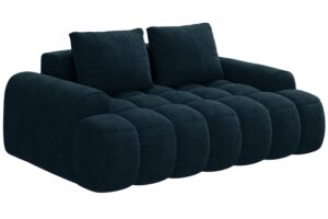 Cosmopolitan Design Tmavě modrá sametová dvoumístná pohovka Linz 175 cm