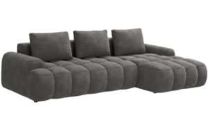 Cosmopolitan Design Šedá sametová rozkládací pohovka Linz 275 cm