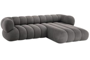 Cosmopolitan Design Šedá sametová rohová pohovka Koge 270 cm