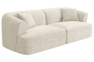 Cosmopolitan Design Krémově bílá manšestrová trojmístná pohovka Campi 220 cm