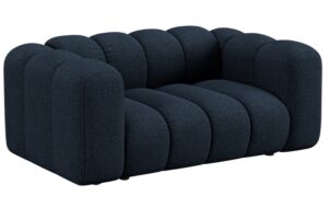 Micadoni Tmavě modrá bouclé dvoumístná pohovka Lupine 170 cm