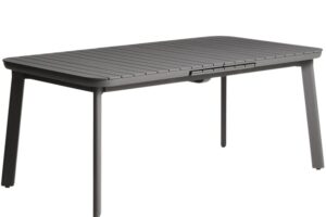 Kave Home Šedý kovový zahradní rozkládací stůl Izola 185/235 x 100 cm