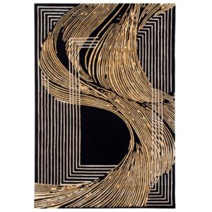 Fargotex Černo-zlatý koberec Wind 160 x 230 cm