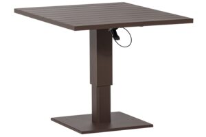 WOOOD Hnědý kovový zahradní výškově nastavitelný bistro stolek Tesso 100 x 80 cm