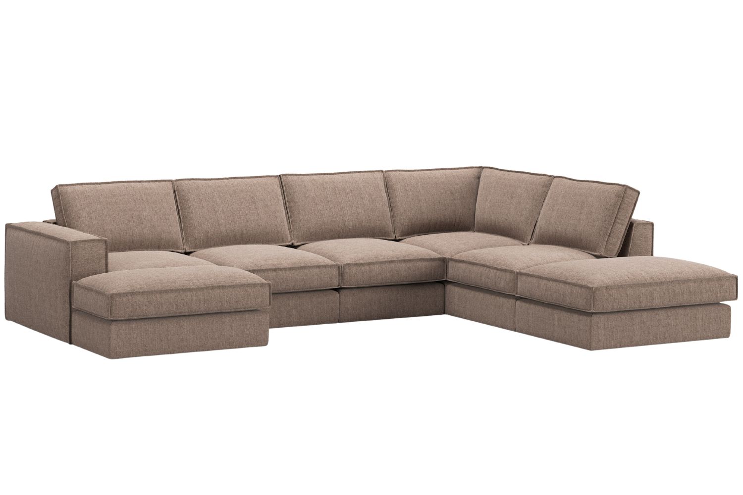 Micadoni Hnědá rohová pohovka Pola 362 cm