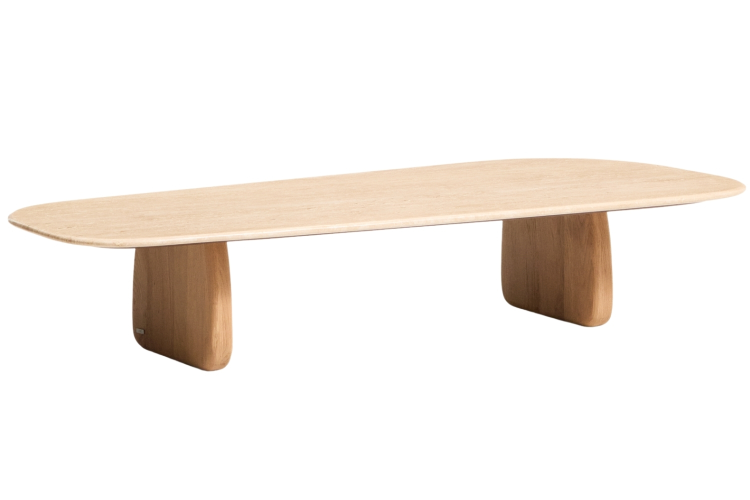 Kave Home Béžový travertinový konferenční stolek Pirita 147 x 65 cm