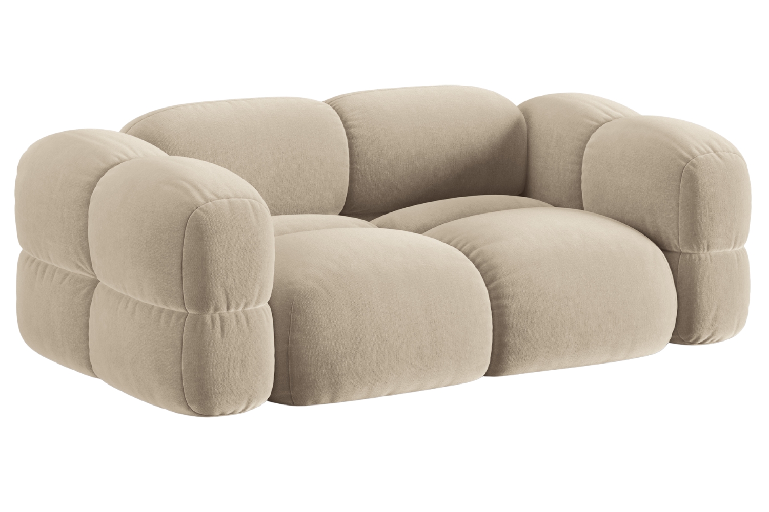 Cosmopolitan Design Světle béžová sametová trojmístná pohovka Loretto 210 cm