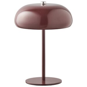 Nordic Living Tmavě červená kovová nabíjecí stolní LED lampa Margon