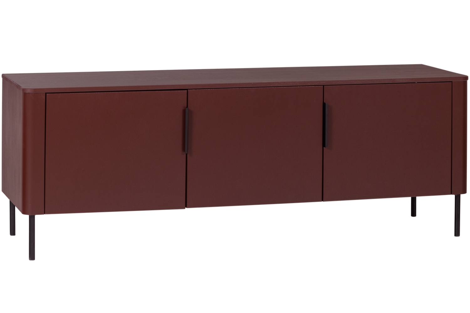 WOOOD Červený dřevěný TV stolek Gunnar 154 x 44 cm